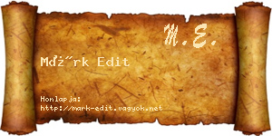 Márk Edit névjegykártya